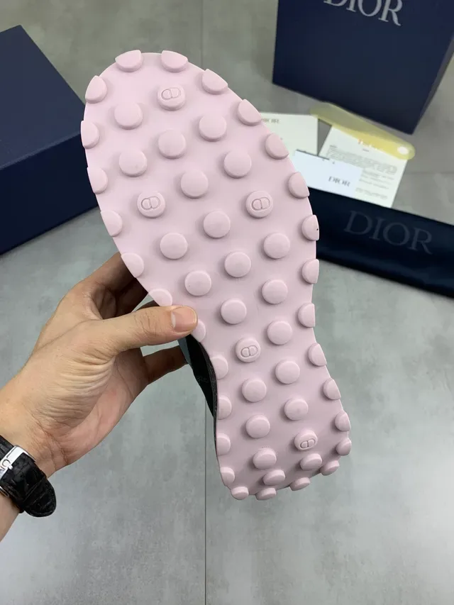 Dior أسود أزرق علوة مختلطة سول مطاط متبقع سنيكرز لايف ستايل 2