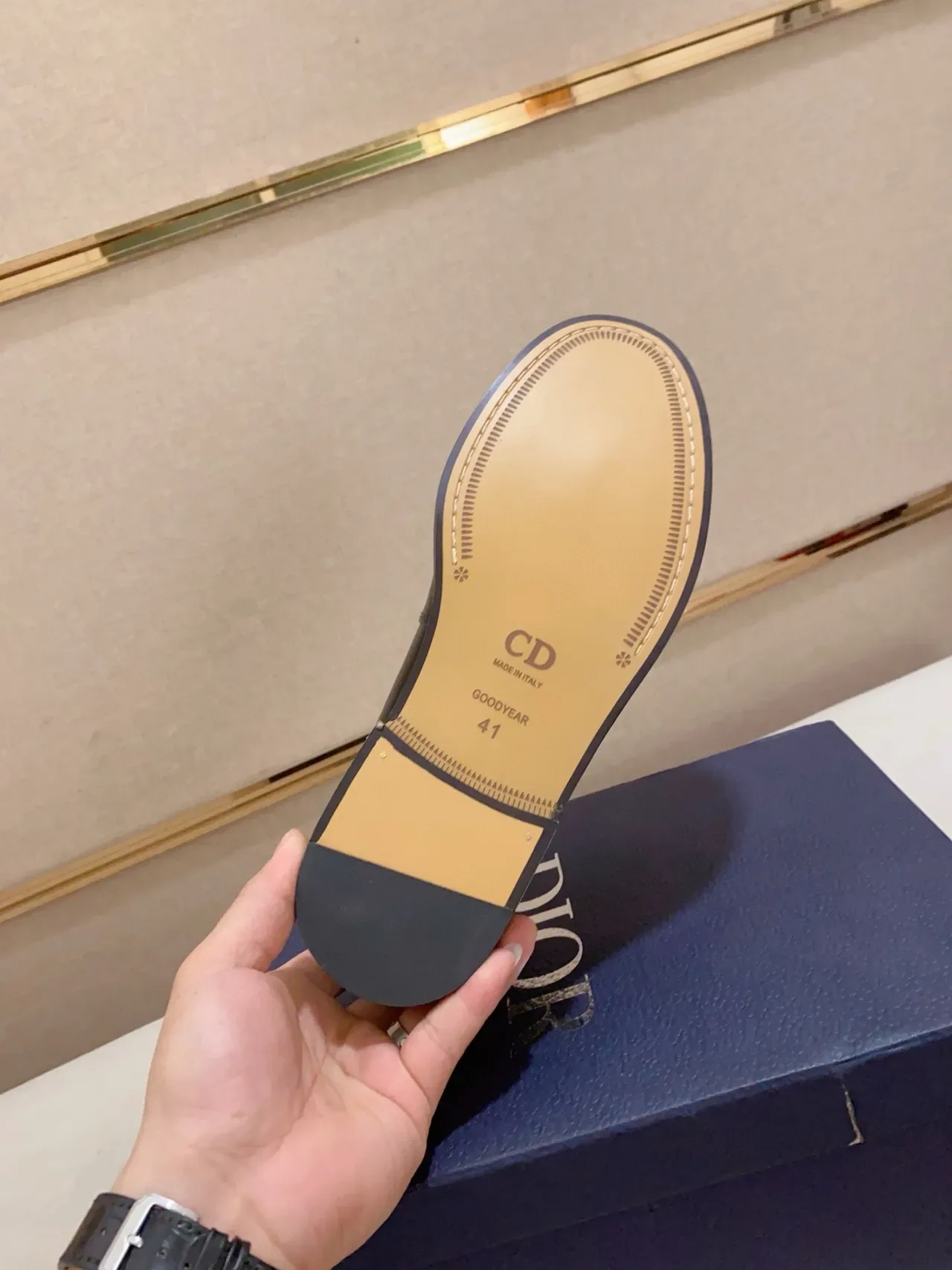 Dior Black Croc-Embossed Leather Metal Logo Strap Loafer 2