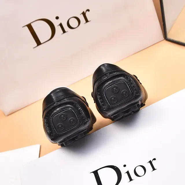 Dior Black Gray Leather Geometric Oblique Print Loafer 9