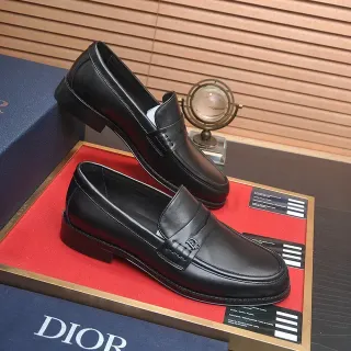 Dior Black Leather Penny Loafer