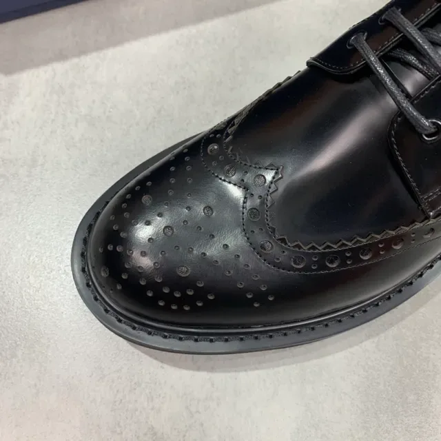 Dior Black Polished Leather Wingtip Brogue 4