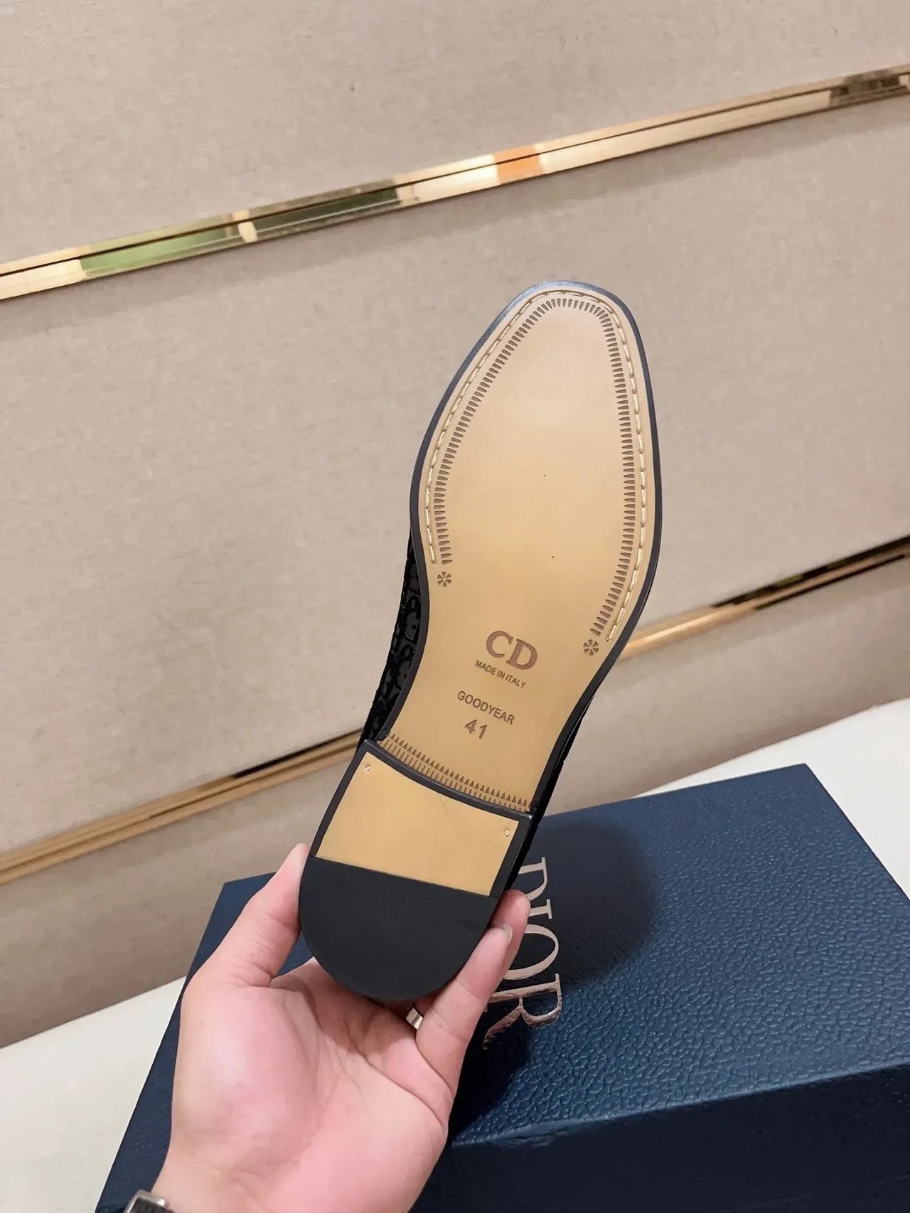 Dior Black Silver Monogrammed Leather Metal CD Buckle Loafer 2
