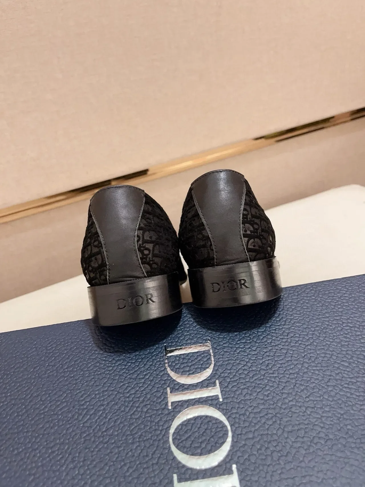 Dior Black Silver Monogrammed Leather Metal CD Buckle Loafer 3