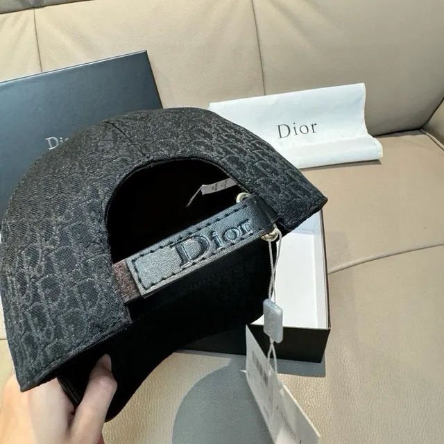 Dior Black Silver Oblique Monogram Jacquard Structured Six-Panel Baseball Cap 3