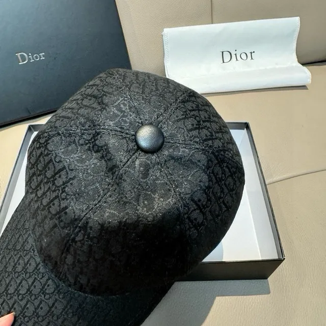 Dior Black Silver Oblique Monogram Jacquard Structured Six-Panel Baseball Cap 6