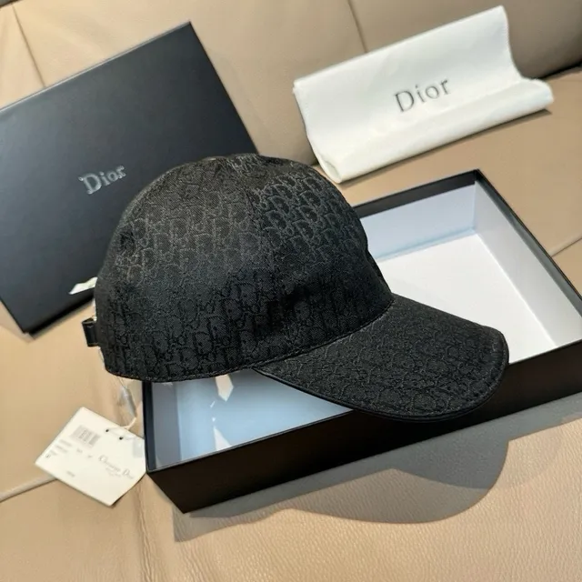 Dior Black Silver Oblique Monogram Jacquard Structured Six-Panel Baseball Cap 7