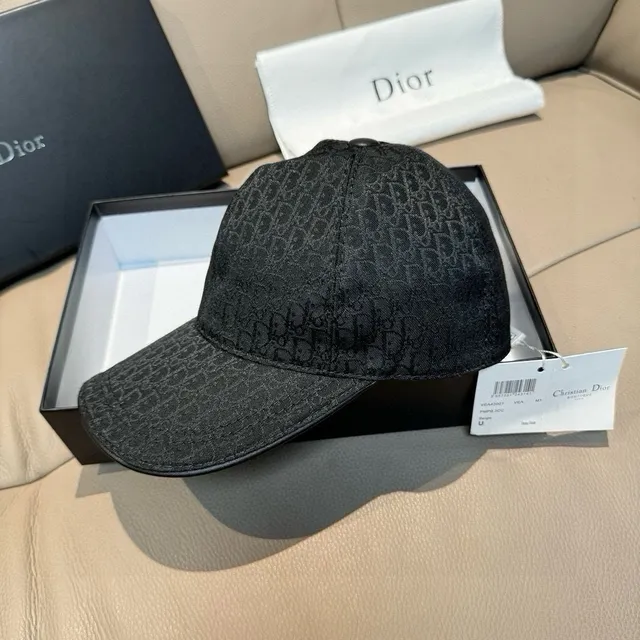 Dior Black Silver Oblique Monogram Jacquard Structured Six-Panel Baseball Cap 8