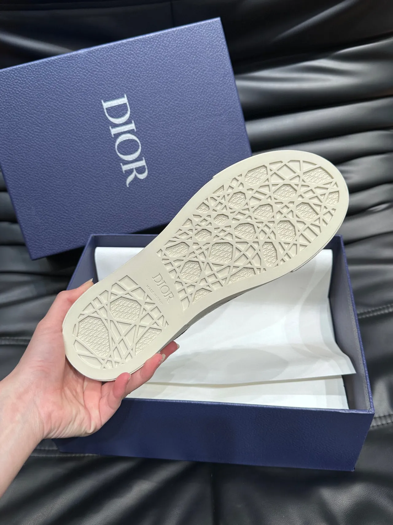 Dior Black White Low-Top Leather Upper Lifestyle Sneakers 9