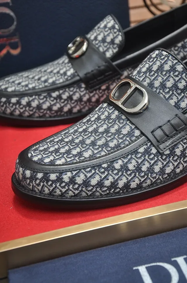 Dior Black White Monogrammed Fabric Upper Double Monk Strap Loafer 2