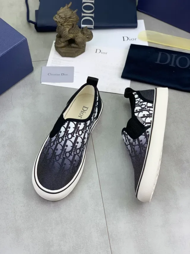 Dior Sneakers Lifestyle Noir et Blanc Impression Oblique Monogramme Construction Slip-On 5
