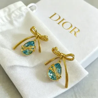 Boucles d'oreilles Dior Motif de Nœud Cristal Goutte
