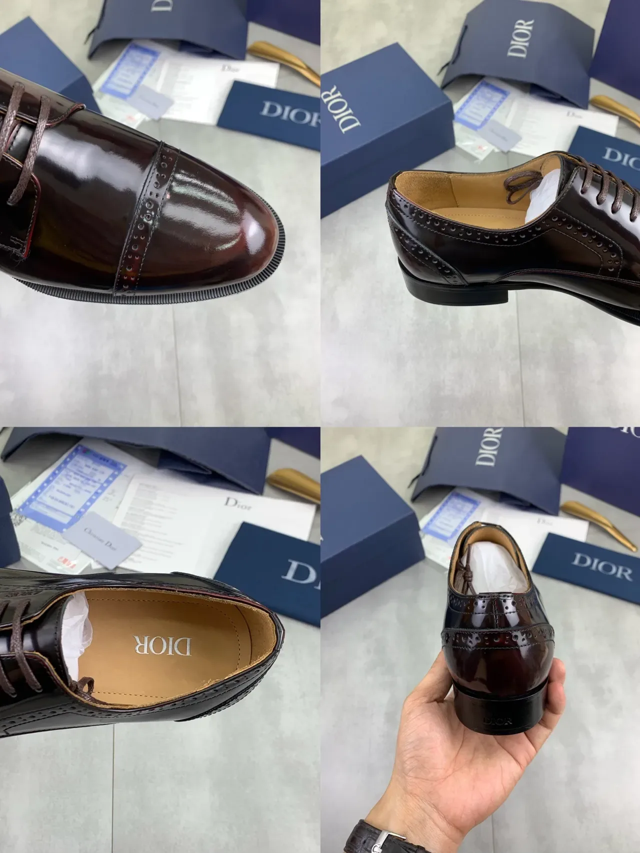 Dior Burdeos Negro Derby Punta Redonda 2