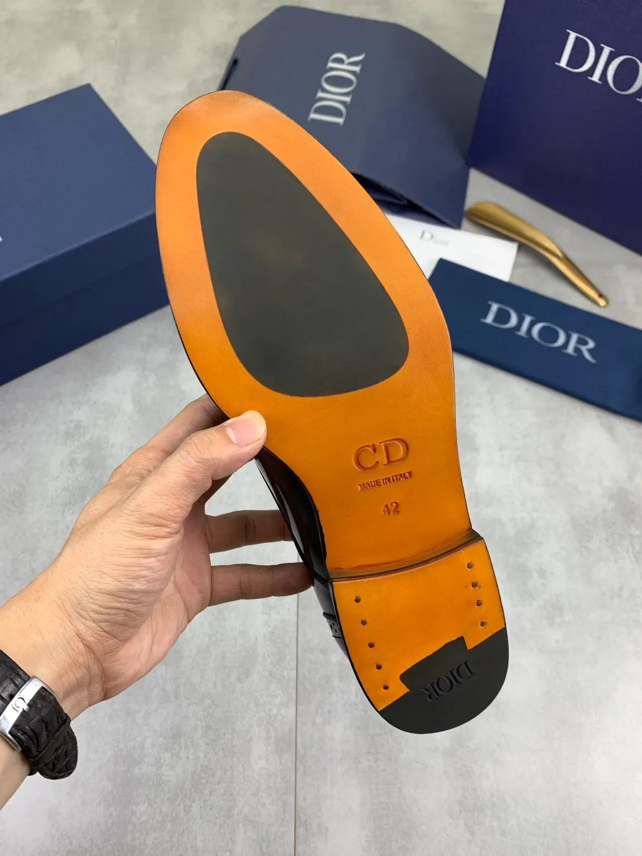 Dior Burdeos Negro Derby Punta Redonda 3