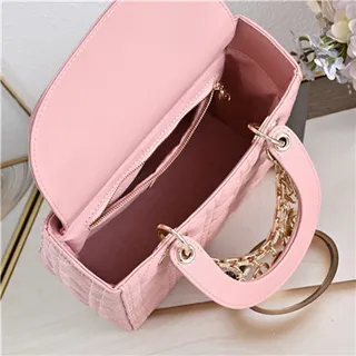 Dior Bordeaux Or Matelassé Cannage Cuir Charme Chaîne Embellissement Sac Tote 20