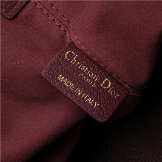 Dior Bolsa Tote de Couro com Alça Superior em Borgonha com Acabamento Quilted Cannage 12