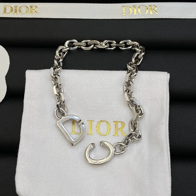 Dior Camellia Chain Silver White Curb Resin Motif Necklace 3