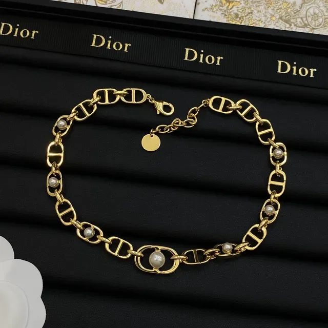 Dior Diorever Gold Silver Chain-Link Necklace 3