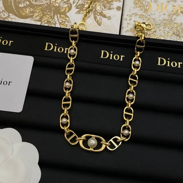 Dior Diorever Gold Silver Chain-Link Necklace 5