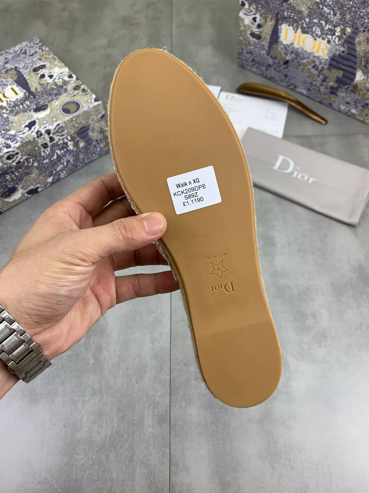 Dior Embroidered Floral Tape Strap Espadrille Slippers 3