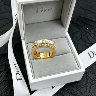 Dior Enamel and Pavé Crystal Band Ring