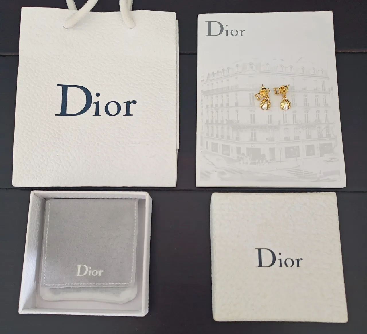 Dior Gold-Tone Floral Pearl Drop Earrings 4