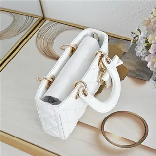 Dior Lady Dior Bourgogne Matelassé Cannage Anses Supérieures Cabas 4