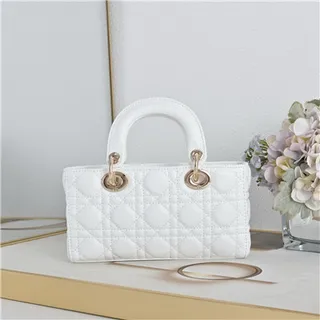 Dior Lady Dior Bourgogne Matelassé Cannage Anses Supérieures Cabas 7