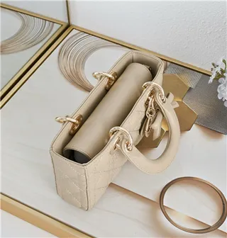 Dior Lady Dior Bourgogne Matelassé Cannage Anses Supérieures Cabas 13