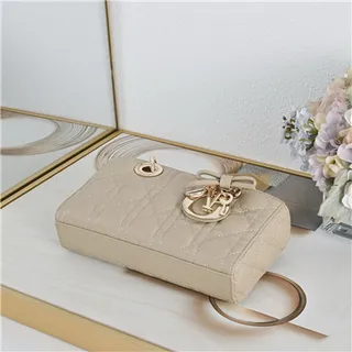 Dior Lady Dior Bourgogne Matelassé Cannage Anses Supérieures Cabas 14