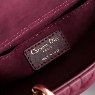 Dior Lady Dior Bourgogne Matelassé Cannage Anses Supérieures Cabas 20
