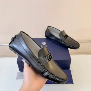 Dior Loafer Black Leather Horsebit Buckle Slip-On Loafers