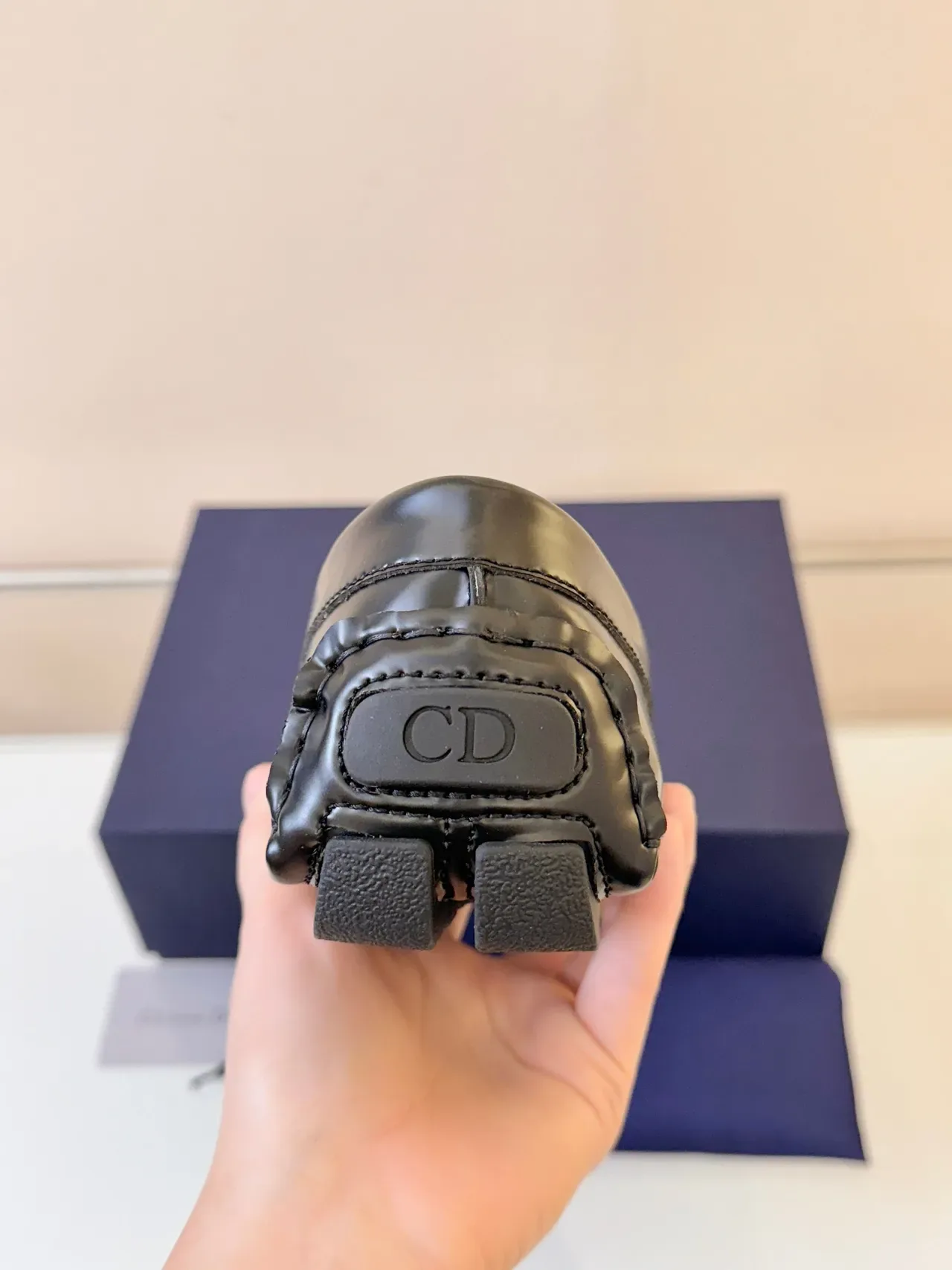 Mocassins Dior de couro preto com fivela de cavalo slip-on 4