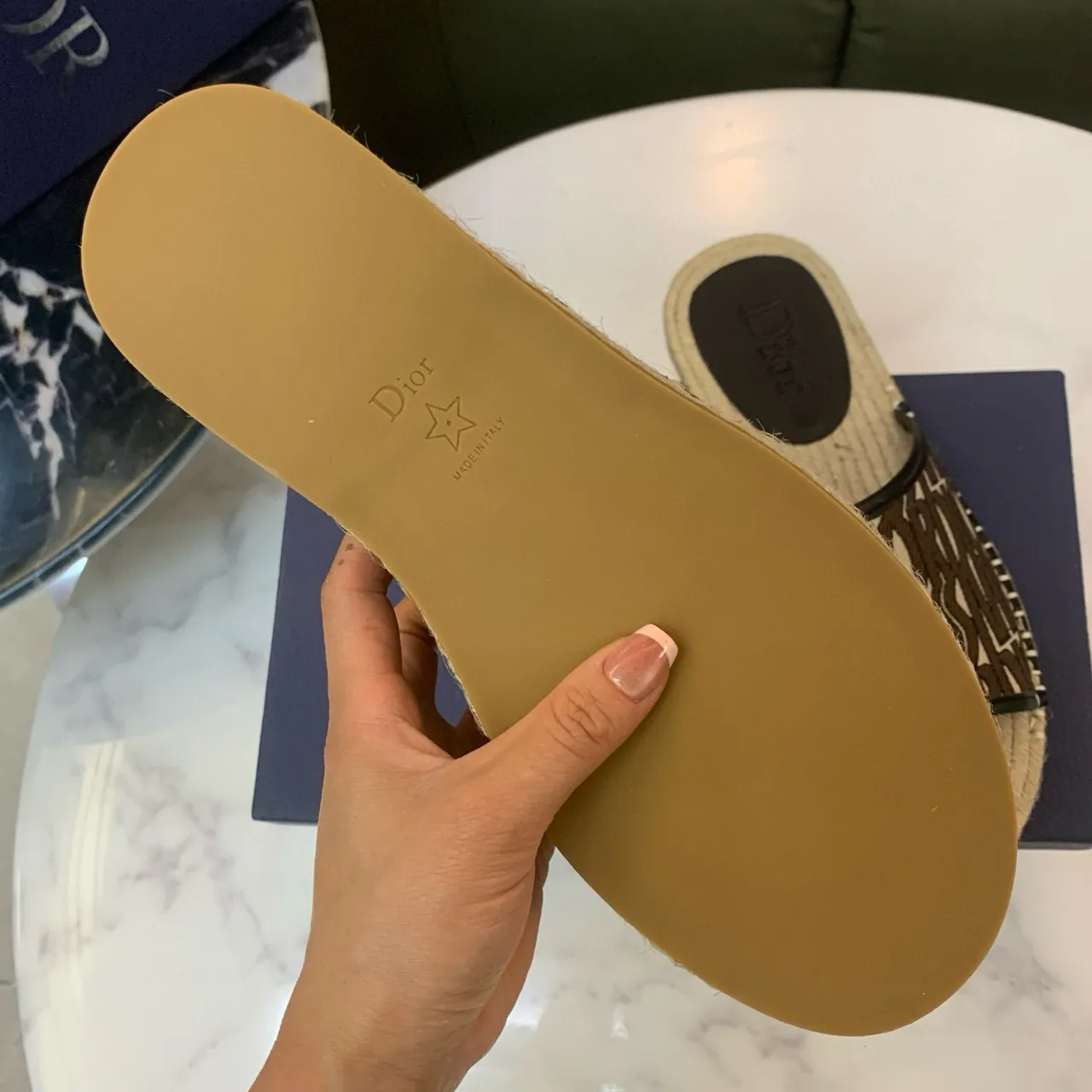 Dior Monogrammed Canvas Espadrille Slippers 6