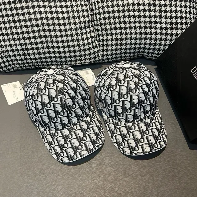 Dior Oblique Monogram White and Black Baseball Cap 2
