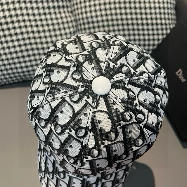 Dior Oblique Monogram White and Black Baseball Cap 6