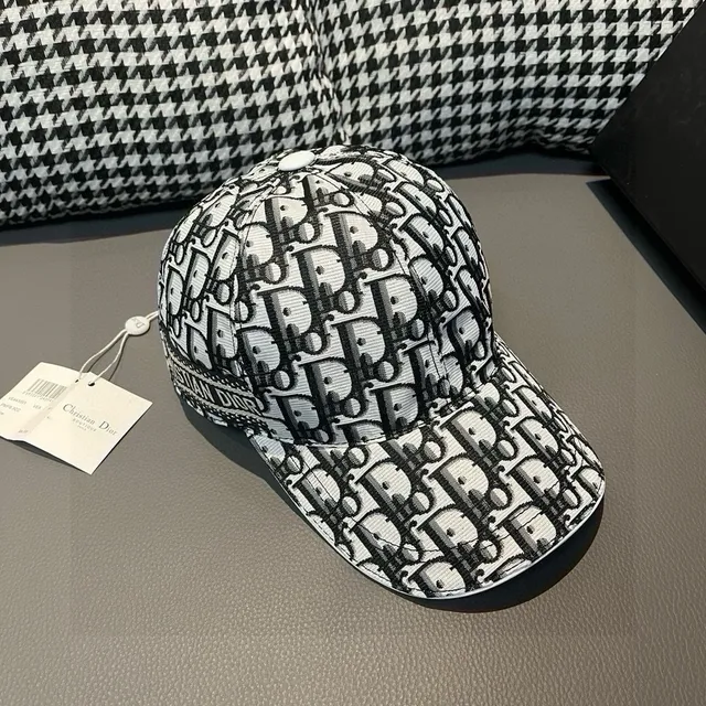 Dior Oblique Monogram White and Black Baseball Cap 8