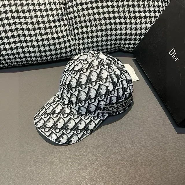 Dior Oblique Monogram White and Black Baseball Cap 9