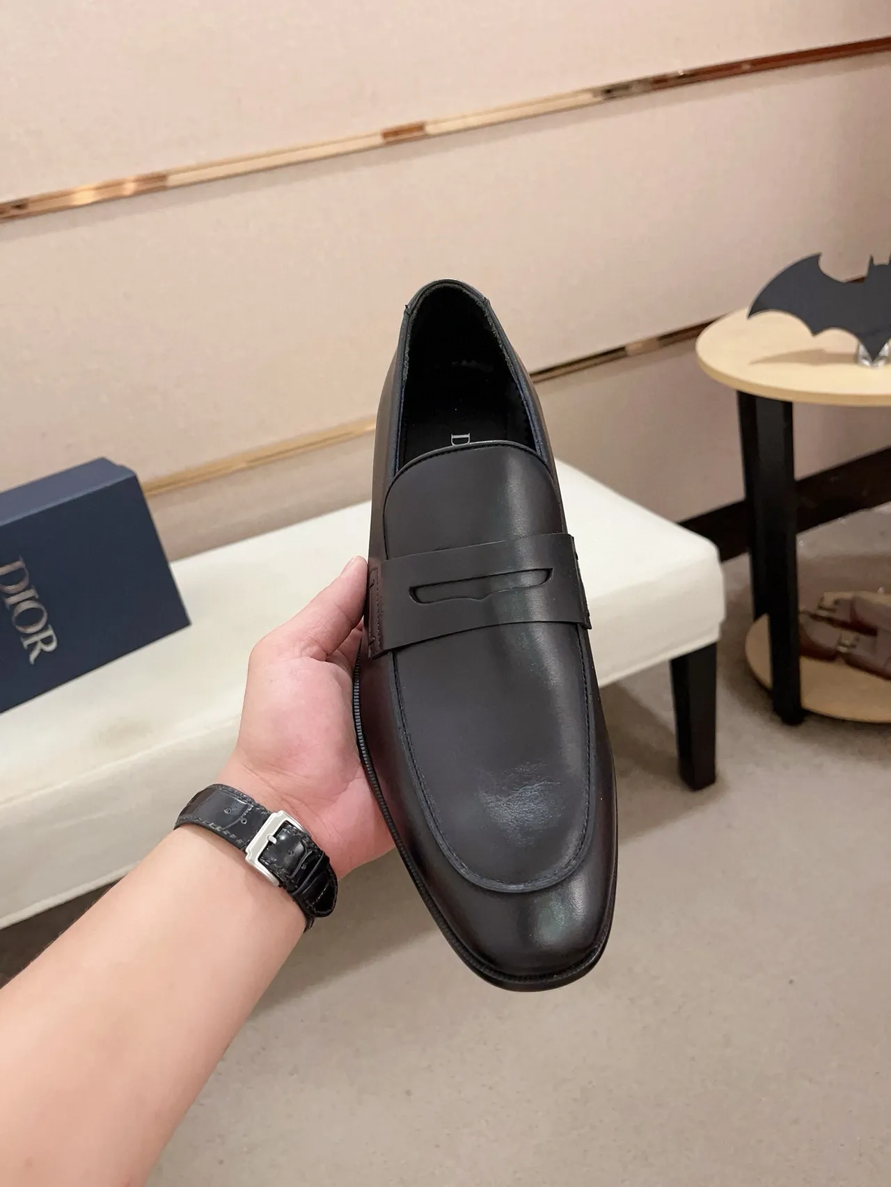 Dior Penny Loafer Black Leather Loafers 5