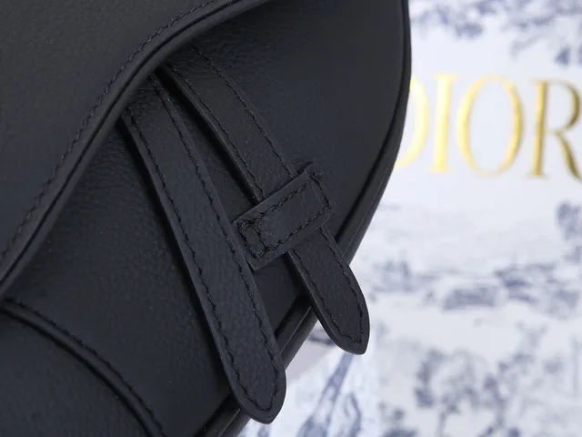Dior Saddle Black Silver Structured Silhouette Smooth Material Saddle Bag 7