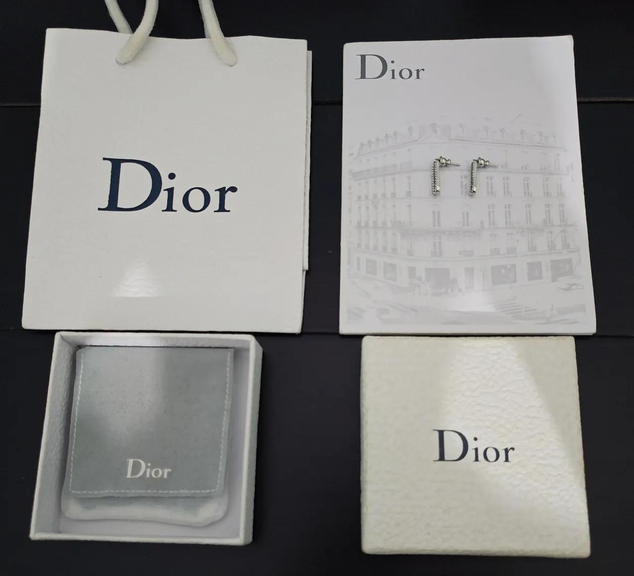 Dior রূপালী ধূসর Pavé-Set Logo-Embellished কানের দুল 3