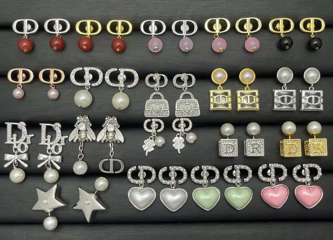 Dior White Gold Pearl-Studded Charm-Dangle Earrings 14