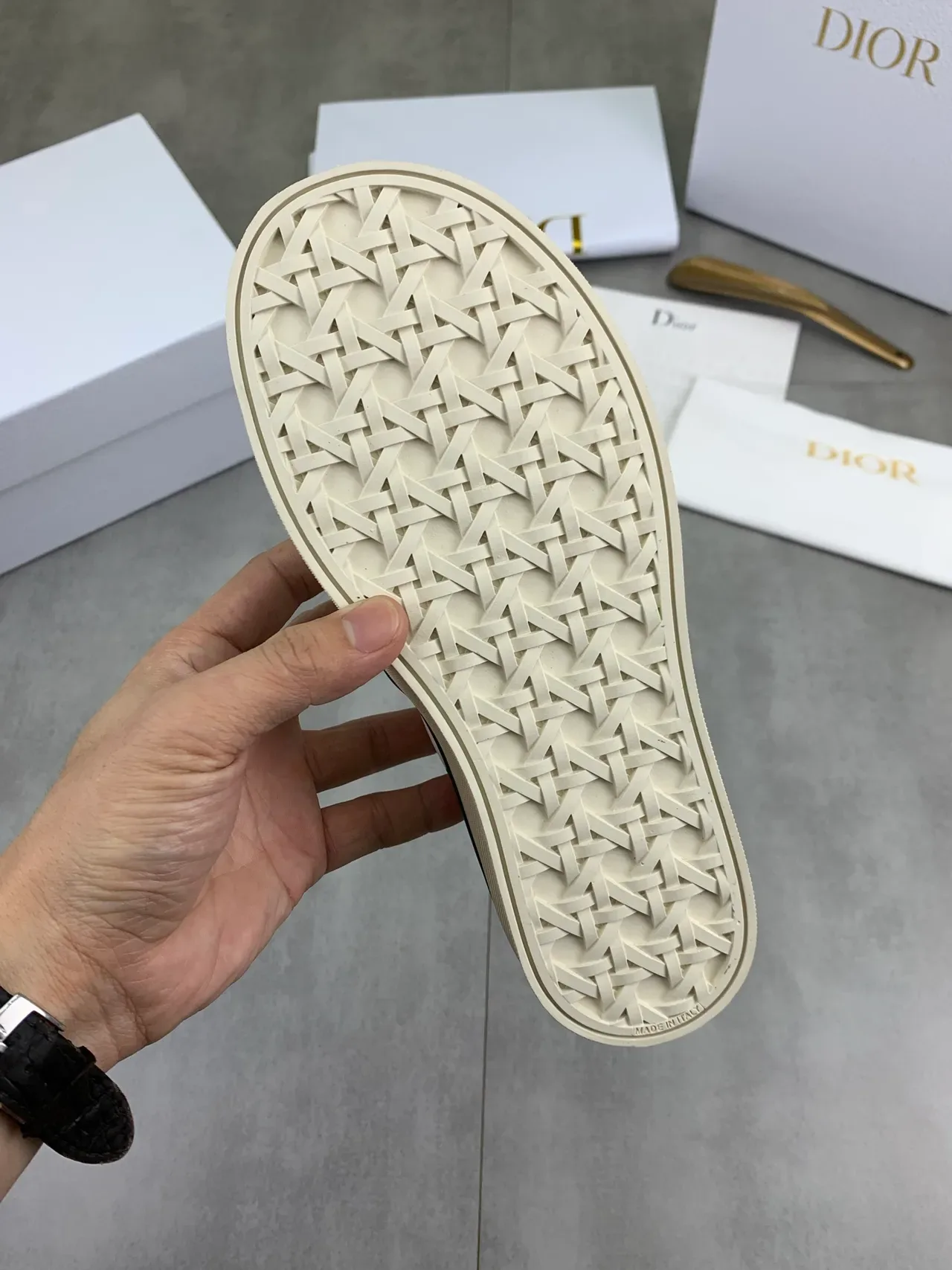 Dior White Green Canvas Upper Embroidered Four-Leaf Clover Motifs Lifestyle Sneakers 3