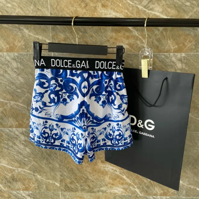 Dolce & Gabbana أزرق أبيض طباعة بلاط سيراميكي صدرية منظمة علوية للسباحة 3