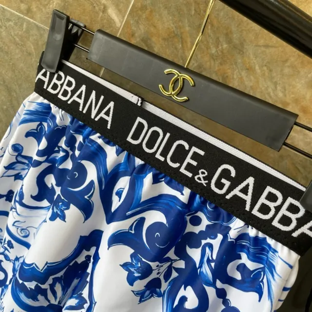 Dolce & Gabbana أزرق أبيض طباعة بلاط سيراميكي صدرية منظمة علوية للسباحة 5