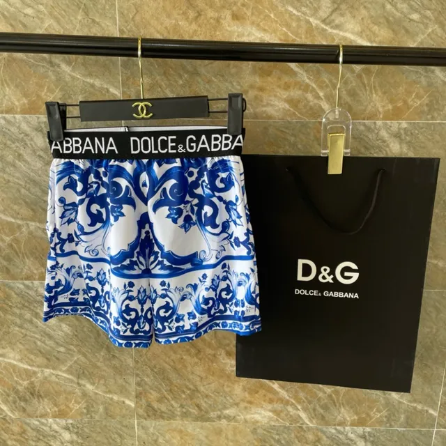Dolce & Gabbana أزرق أبيض طباعة بلاط سيراميكي صدرية منظمة علوية للسباحة 6