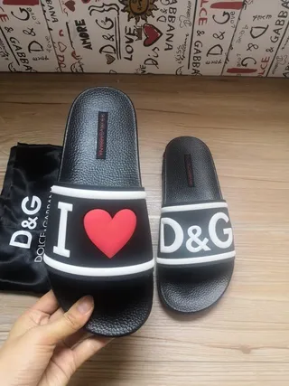 Dolce & Gabbana I Love D&G chaussons noirs à glisser 3