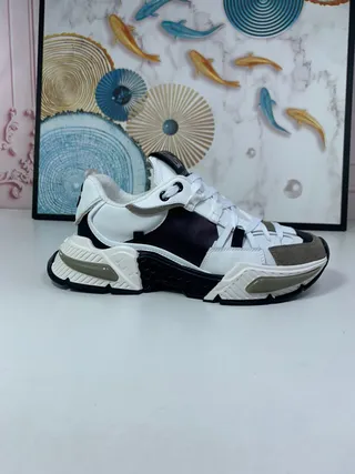 Dolce & Gabbana NS1 White Black Sole Multi-Panel Construction Chunky Sneakers 2