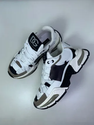Dolce & Gabbana NS1 White Black Sole Multi-Panel Construction Chunky Sneakers 4