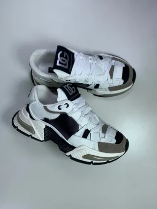 Dolce & Gabbana NS1 White Black Sole Multi-Panel Construction Chunky Sneakers 7