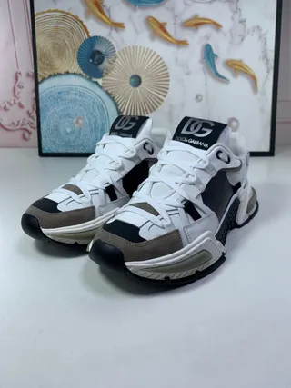 Dolce & Gabbana NS1 White Black Sole Multi-Panel Construction Chunky Sneakers 9